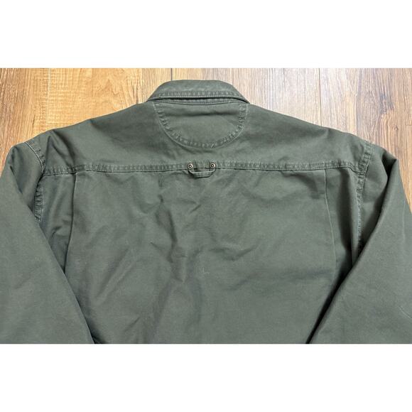 Cabela's Mens Sherpa Fleece Lined Canvas Shacket Large Olive Green Jacket EUC - Picture 9 of 14